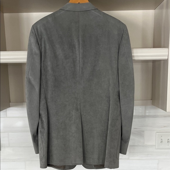 Halston Halsuede Single Breasted Gray Blazer - Picture 11 of 13